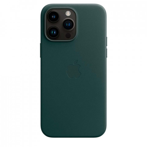 Шкіряний чохол Leather Case with MagSafe на iPhone 14 Pro Max Forest green
